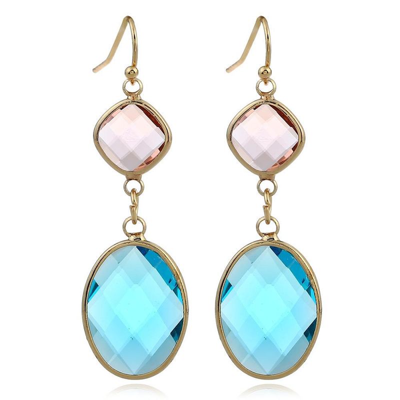 Fashion Earrings Simple Long Earrings Crystal Earrings Colored Water Drop Crystal Earrings