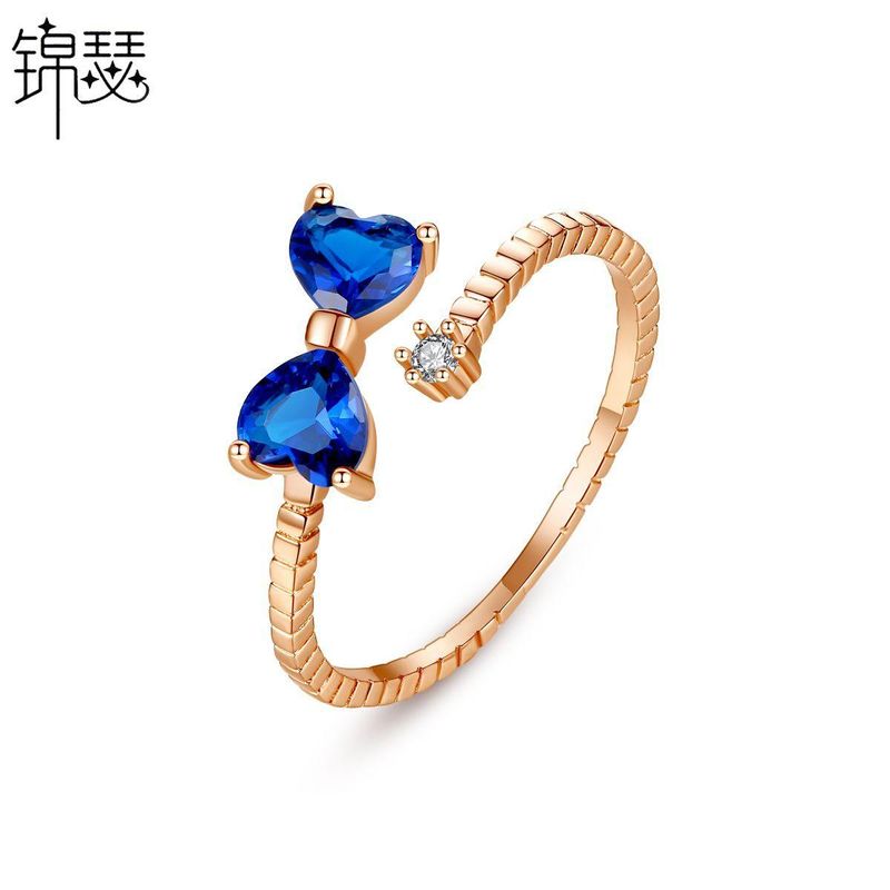 خاتم الأزياء الكورية بسيطة سيدة القوس افتتاح قابل للتعديل حلقة مجوهرات هدية العصرية