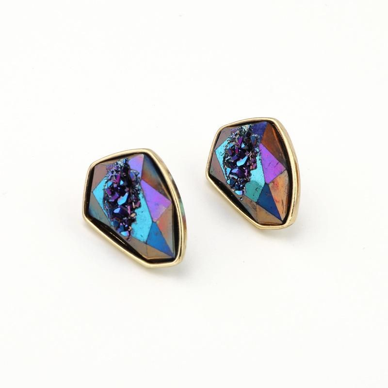 Jewelry Color Imitation Natural Stone Earrings Imitation Agate Earrings Resin Earrings Yiwu