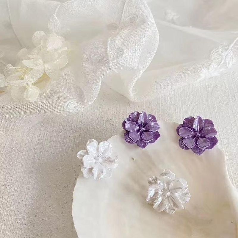 Korean New Flower Earrings Pearl Flower Earrings Sweet Wild Flower Earrings Wholesale