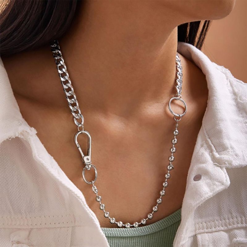 Großhandel Schmuck Einfacher Stil Geometrisch Metall Eisen Überzug Halskette
