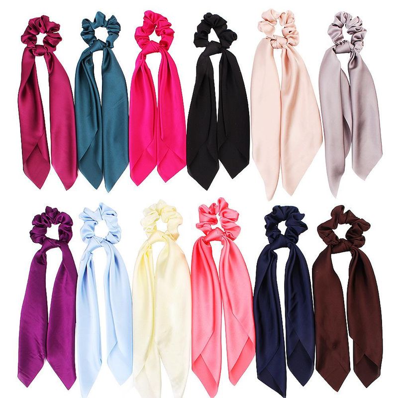 New Fashion Simple Ribbon Hairband Bow Satin Solid Color Long Ribbon Cheap Hairband Wholesale