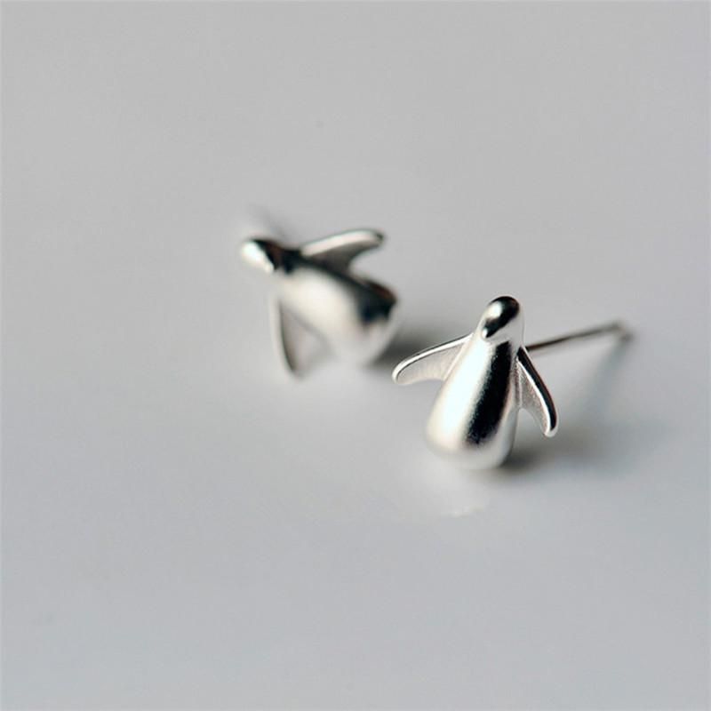 New Fashion Penguin Alloy Electroplating Gold Silver Solid Earrings Wholesale
