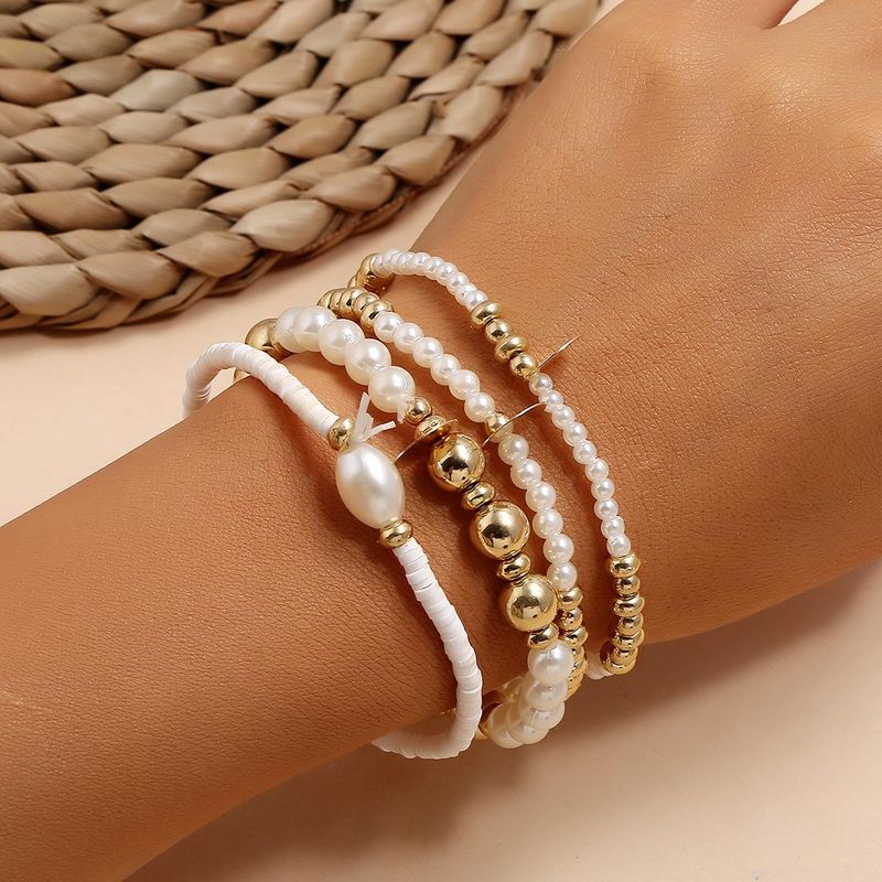 Sequin Imitation Pearl Mizhu Beach Seaside 4 Set Of 4 Bracelets For Women Wholesale