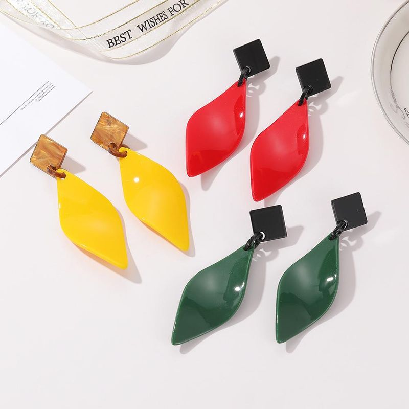 New Korean Earrings Tricolor Willow Leaf Earrings For Women Wholesale