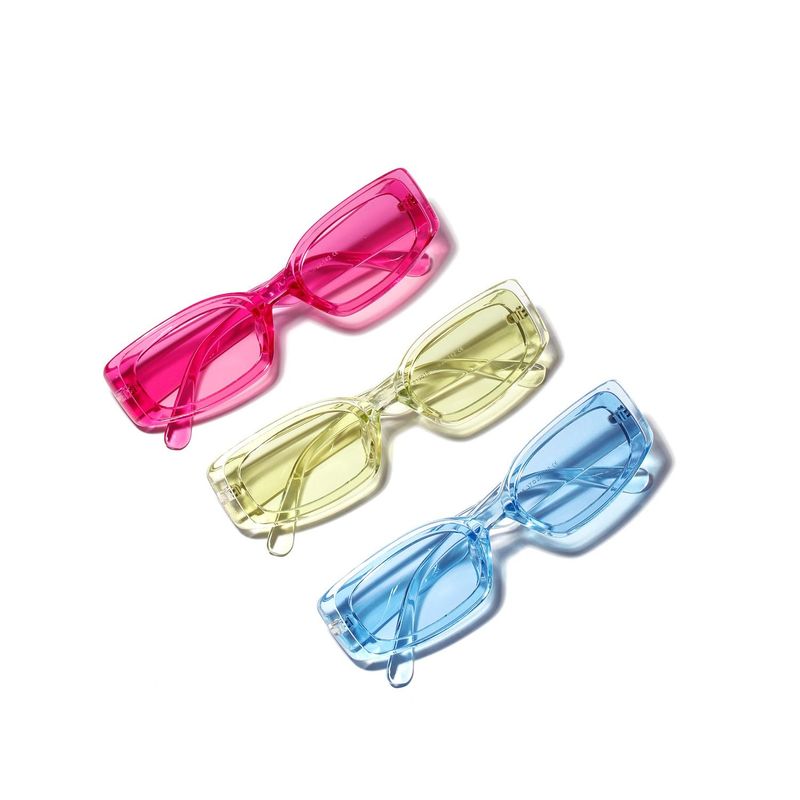New Fashion Candy Color Square Sunglasses Color Transparent Glasses Wholesale