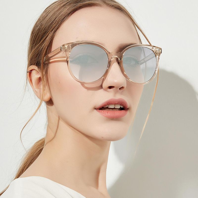 جديد الأزياء جولة الرجعية النظارات الشمسية شفافة إطار نظارات