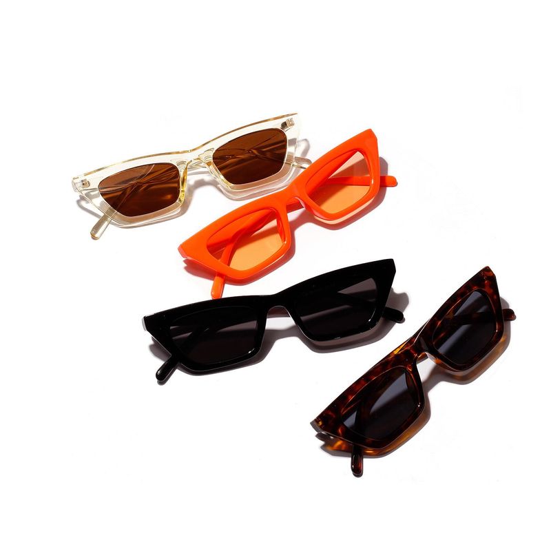 New Fashion Colorful Square Sunglasses Orange Jelly Sunglasses Retro Leopard Sunglasses