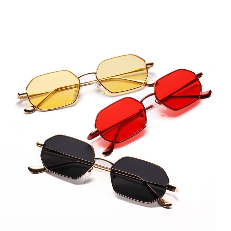 Metal Frame Sunglasses Small Frame Marine Transparent Colored Lens Glasses