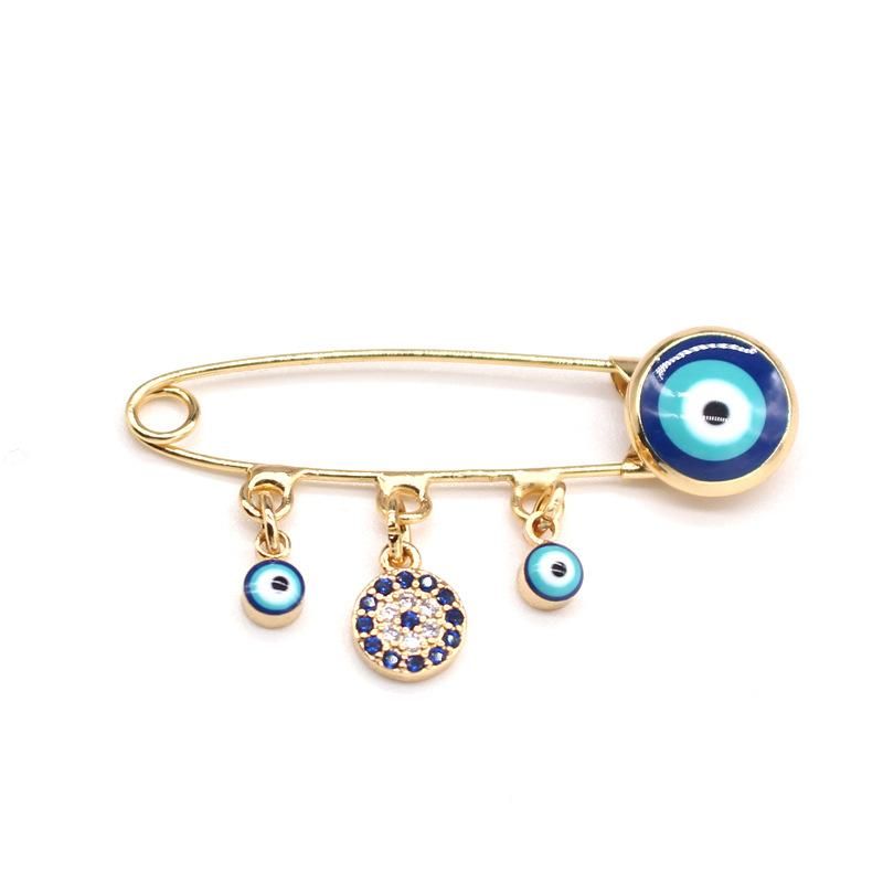 Blue Eye Brooch Pendant Pin Badge Eye Brooch Micro Inlaid Zircon Collar Pin