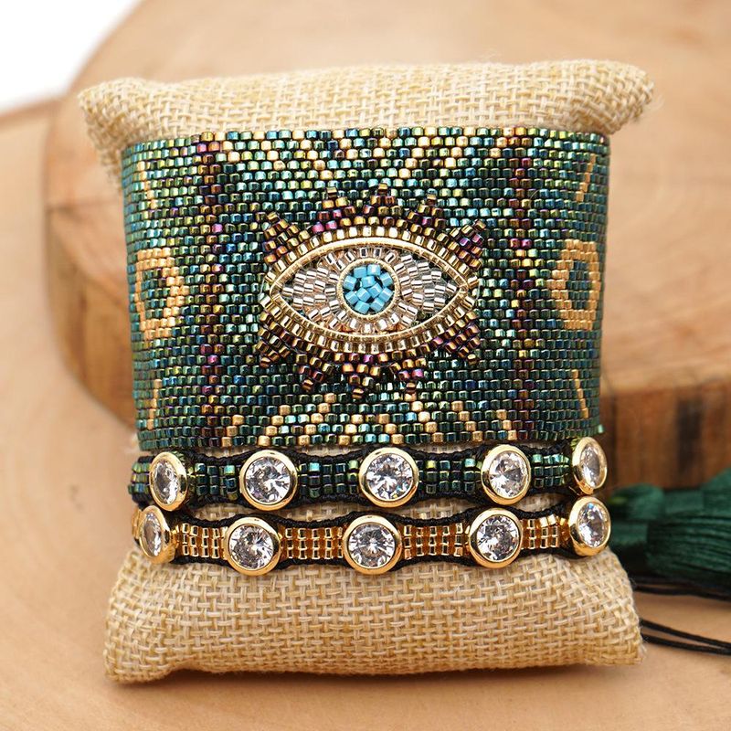 Miyuki Woven Diamond Bracelet Evil Eye Religious Totem Ethnic Style Set