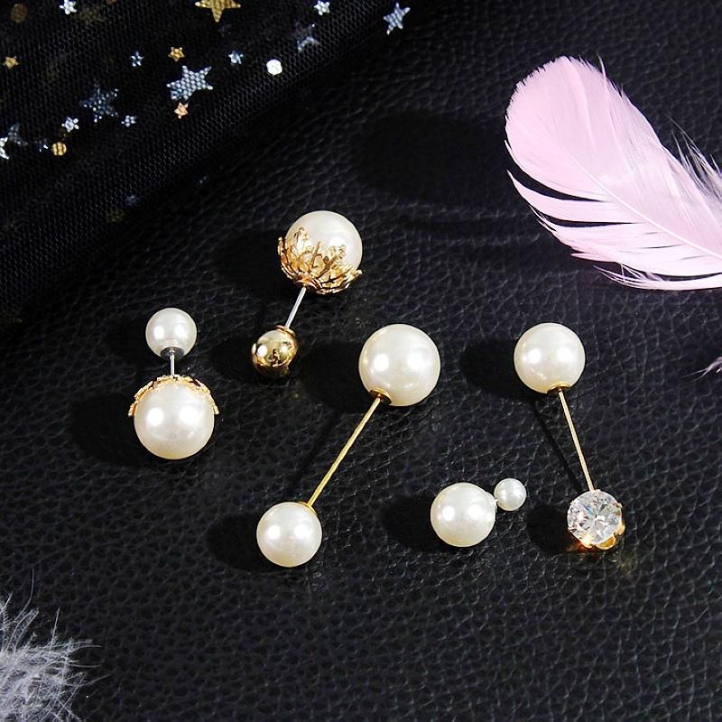 Fashion New Quality Zircon Double Head Pearl Brooch Wholesale