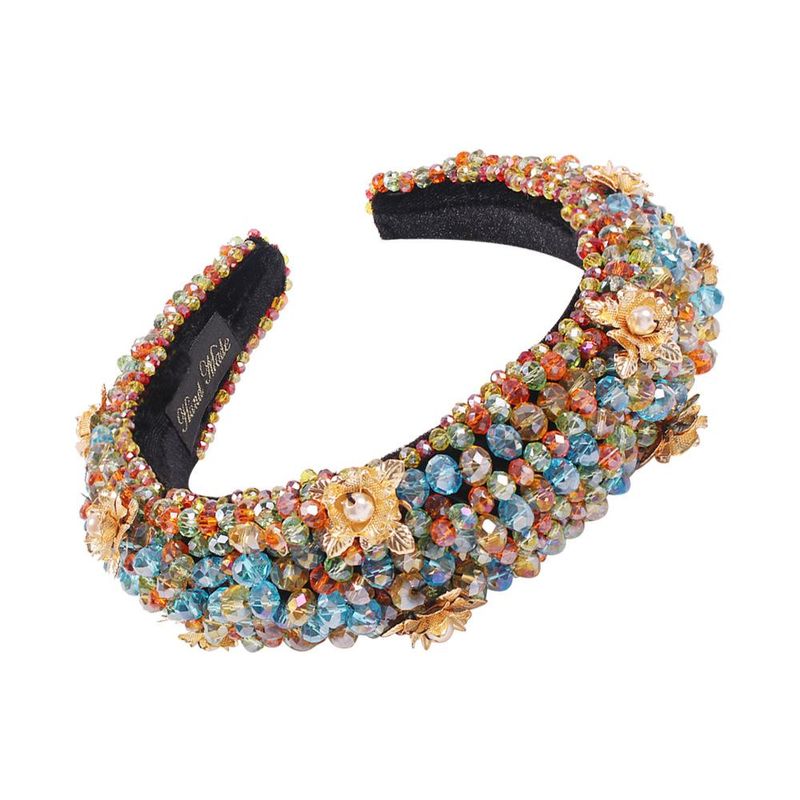 Palace Gorgeous Light Luxury Headband Fashion Crystal Beaded Fabric Headband Hair Accessories Wholesale