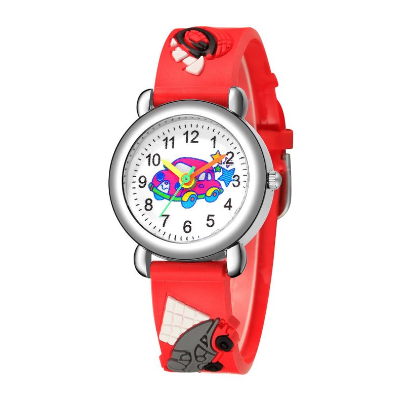 Reloj Para Niños Nuevo Reloj De Cuarzo Con Patrón De Coche De Color Lindo Reloj De Banda De Plástico De Color