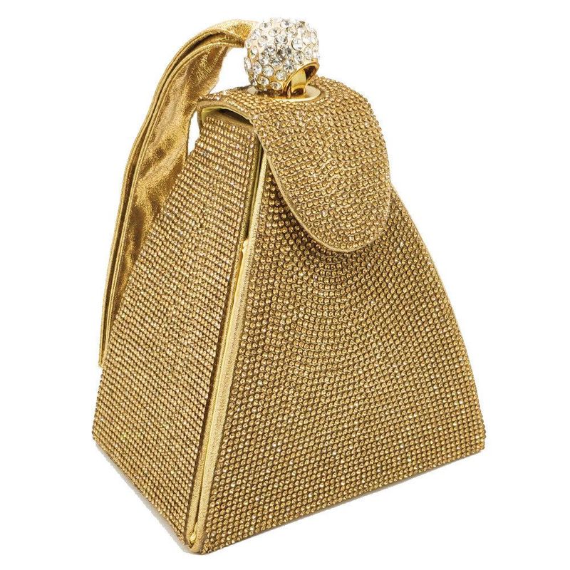 Fashion Women's Bag New Dinner Bag Pyramid Shape Women Bag Rhinestone Handbag