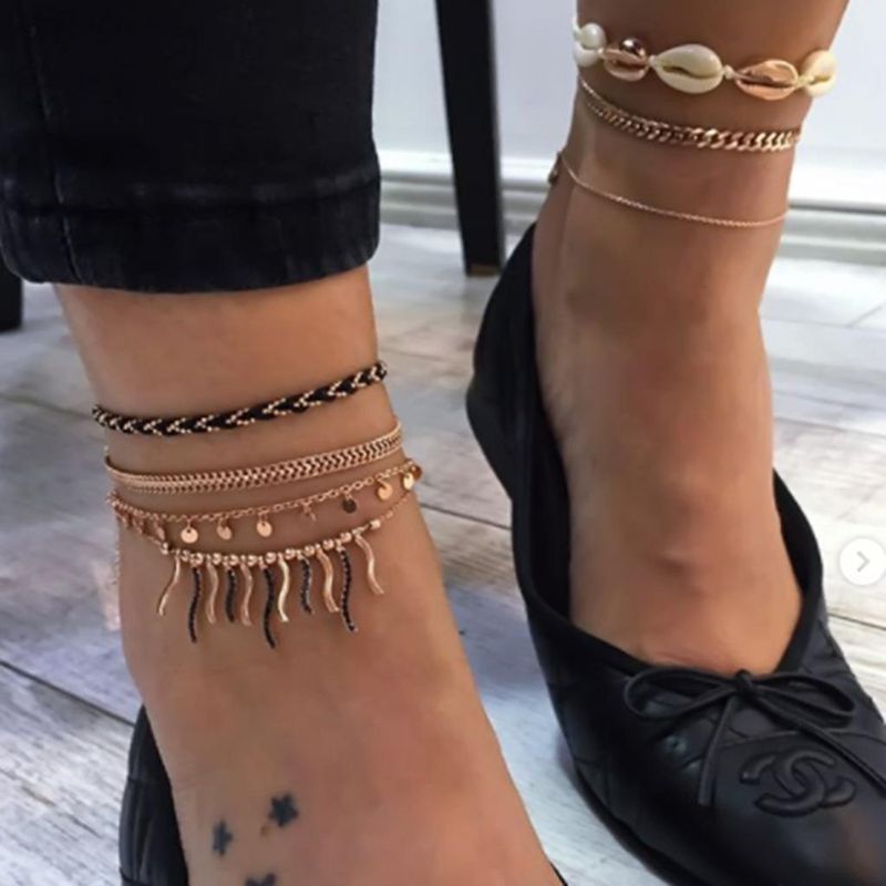 Fashion Wild Chain Tassel Disc Anklet New Anklet Wholesale