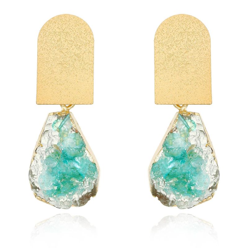 Jewelry Earrings Imitation Natural Stone Earrings Stone Earrings Water Drop Mineral Resin Earrings