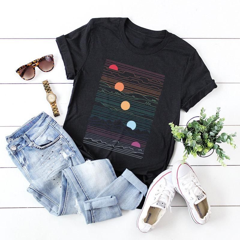 Women's Short Sleeve Printing Casual Fashion Geometric