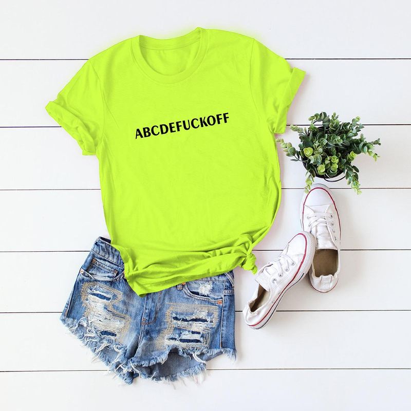 Women's Short Sleeve Printing Casual Fashion Letter