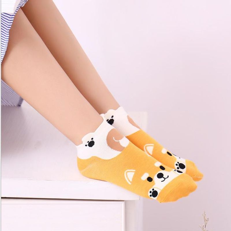 New Socks Wholesale Korean Fashion Female Cotton Socks Cartoon Cute Socks Boat Socks