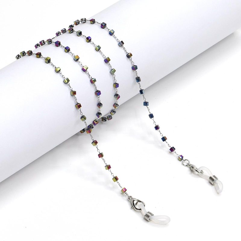 Multicolored Crystal Stainless Steel Chain Sunglasses Chain Color Retention Anti-skid Hanging Chain Glasses Chain