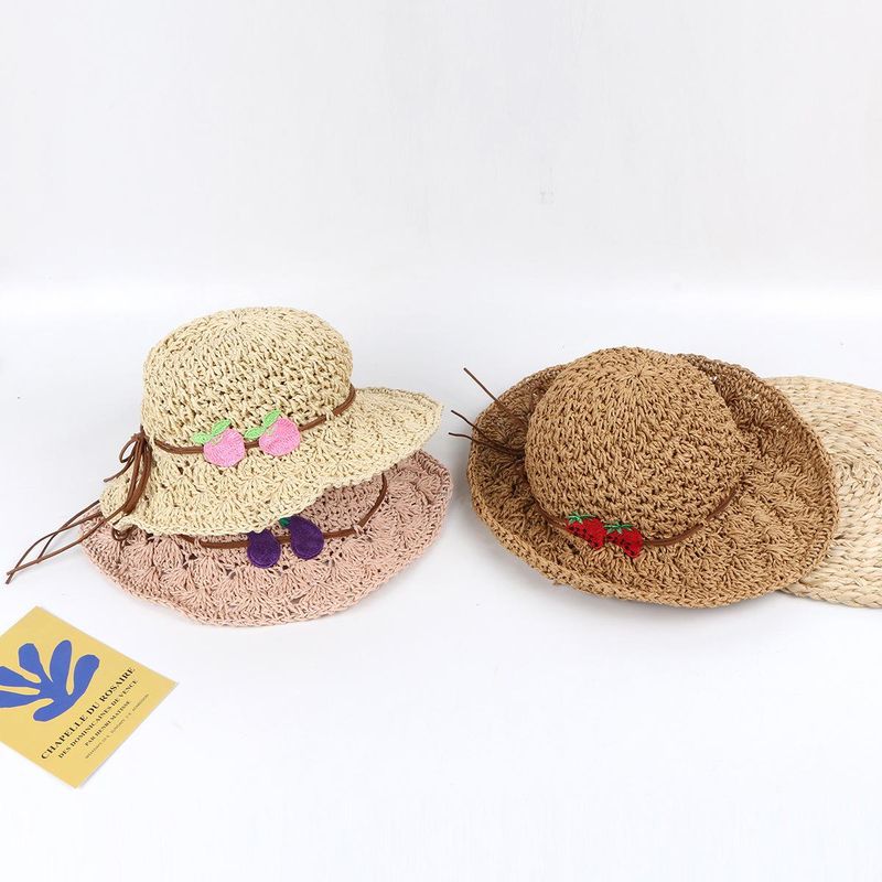 Korean New Fashion Handmade Straw Hat Parent-child Big Along Hat Foldable Sunscreen Sun Hat Wholesale