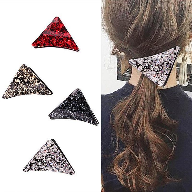 Nouveau Chapeaux Japonais Cheveux Accessoires Acétate Poudre D'or Griffe De Cheveux Cheveux Beauté Clip Triangle Géométrique Grip Personnalisé 2021