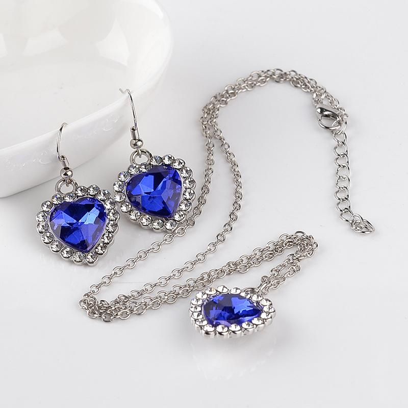 New Fashion Gemstone Necklace Earring Set Yiwu Nihaojewelry Wholesale
