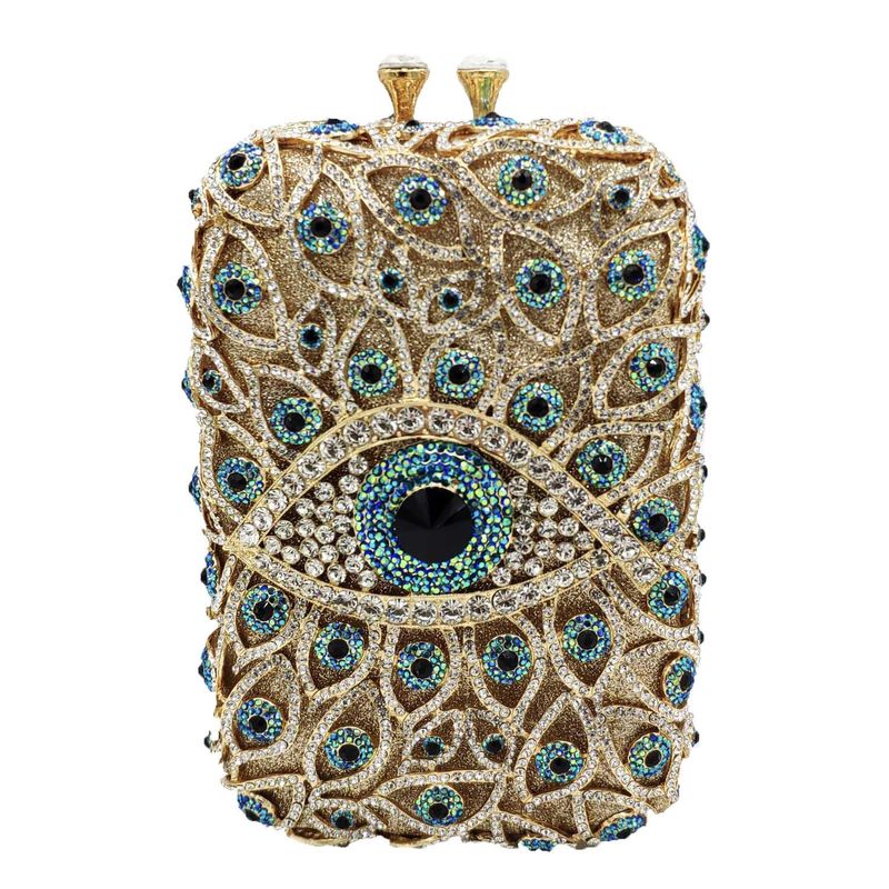 New Fashion Dinner Bag Eyes Diamond Party Bag Devil's Eye Rhinestone Clutch Female Bag