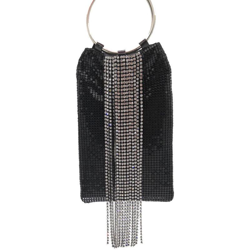 New Fashion Hand Ring Tassel Sequins Bag Diamonds Dinner Bag Aluminum Film Bag Handbag Party Bag