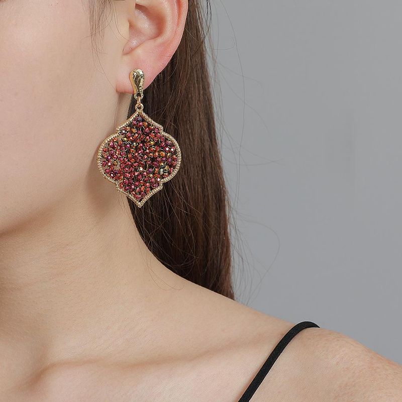 New Fashion Earrings Ethnic Wind Boho Element Geometric Rice Beads Earrings For Women Wholesale