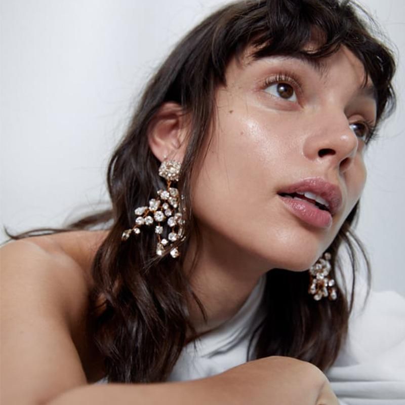 New Fashion Shiny Diamond Branch Earrings For Women Wholesale