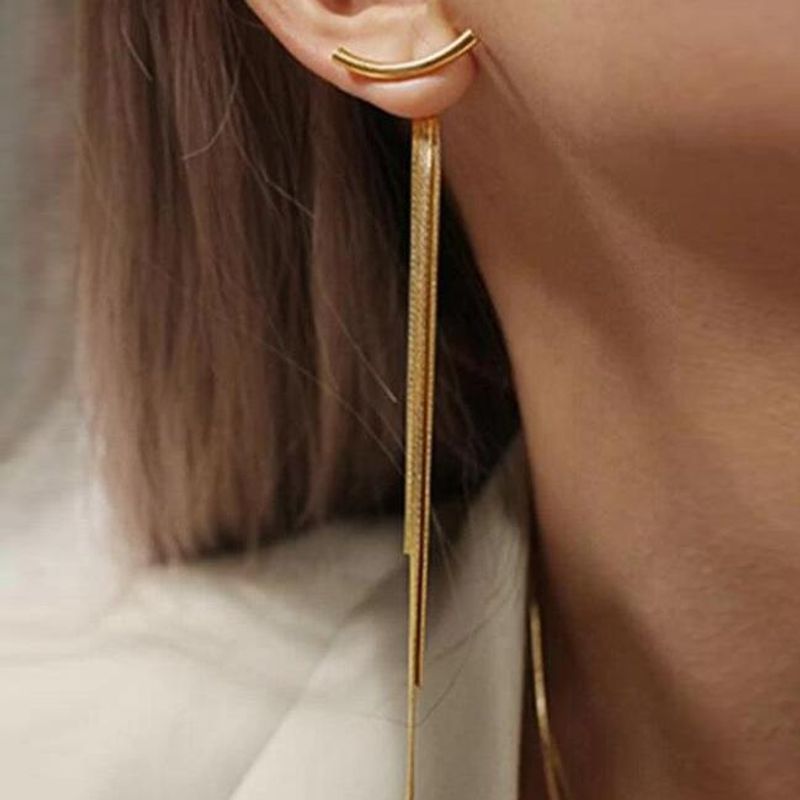 New Fashion Alloy Tassel Earrings Pendant Creative Simple Snake Bone Tassel Metal Long Earrings For Women Wholesale