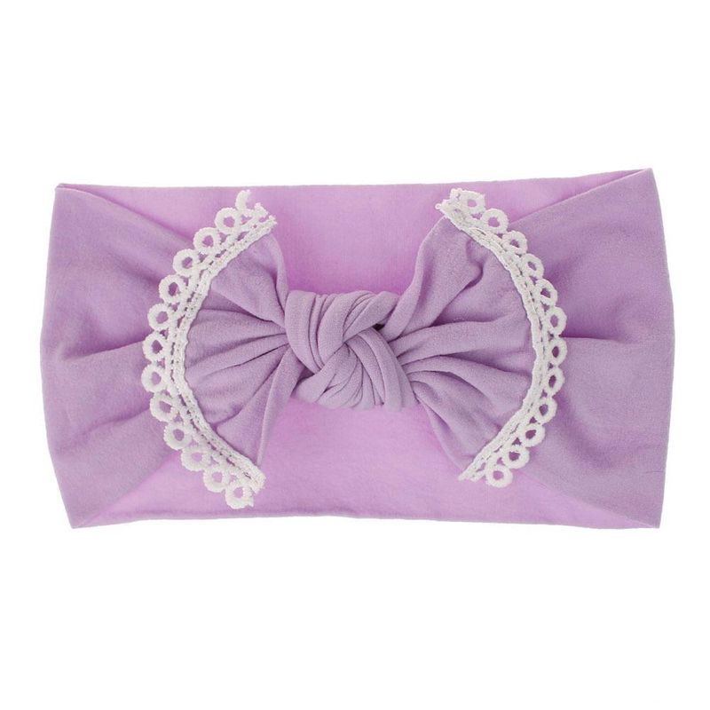 Europe Et En Amérique Croix Frontière Bébé Cheveux Accessoires Super Doux Nylon Arc Dentelle Enfants Bande De Cheveux Bandeau Ventes Directes D'usine