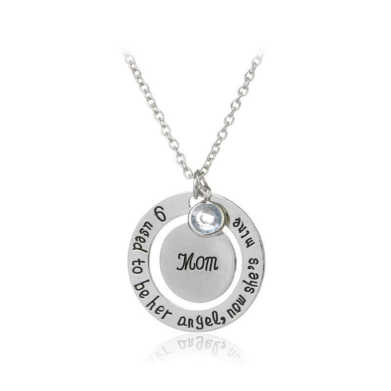 New Fashion Geometric Round Letter Tag Necklace Mother&#39;s Day Gift Round Wisdom Pendant Necklace Wholesale