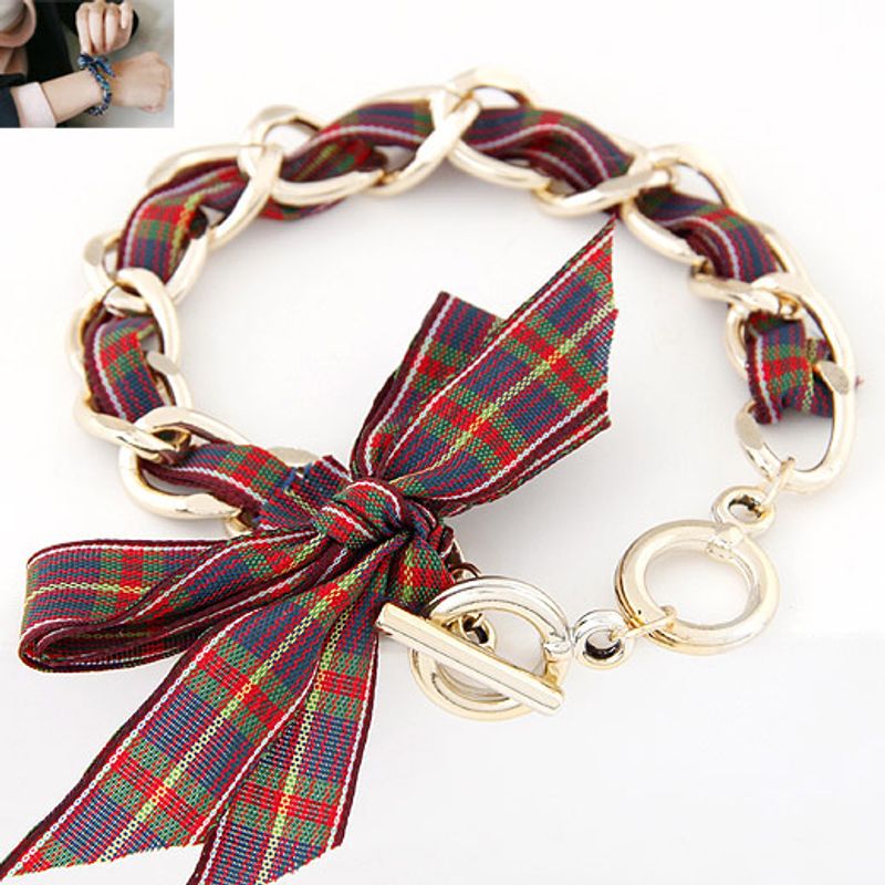 Korean Fashion Big Bow Metal Chain Bracelet Yiwu Nihaojewelry Wholesale