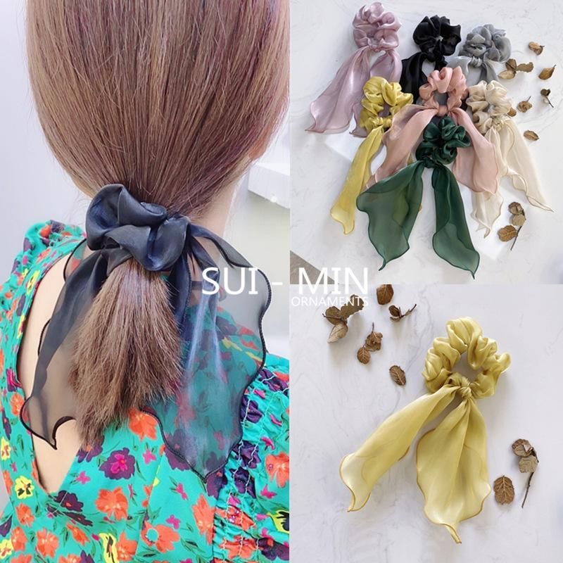 Korean New Fashion Bow Ribbon Streamer Wholesale Scrunchies