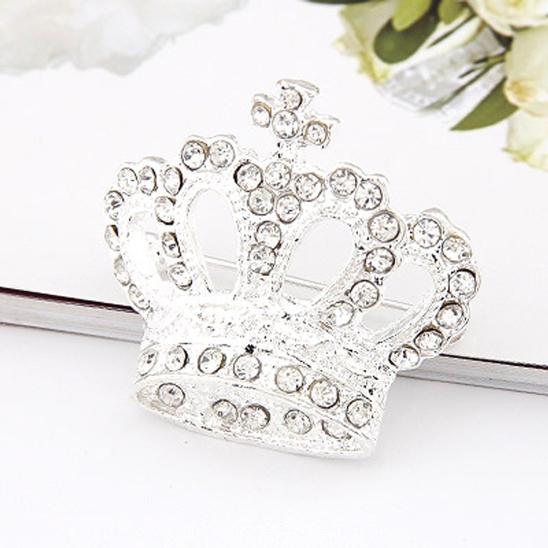 Korean Fashion Flash Diamond Crown Brooch Yiwu Nihaojewelry Wholesale
