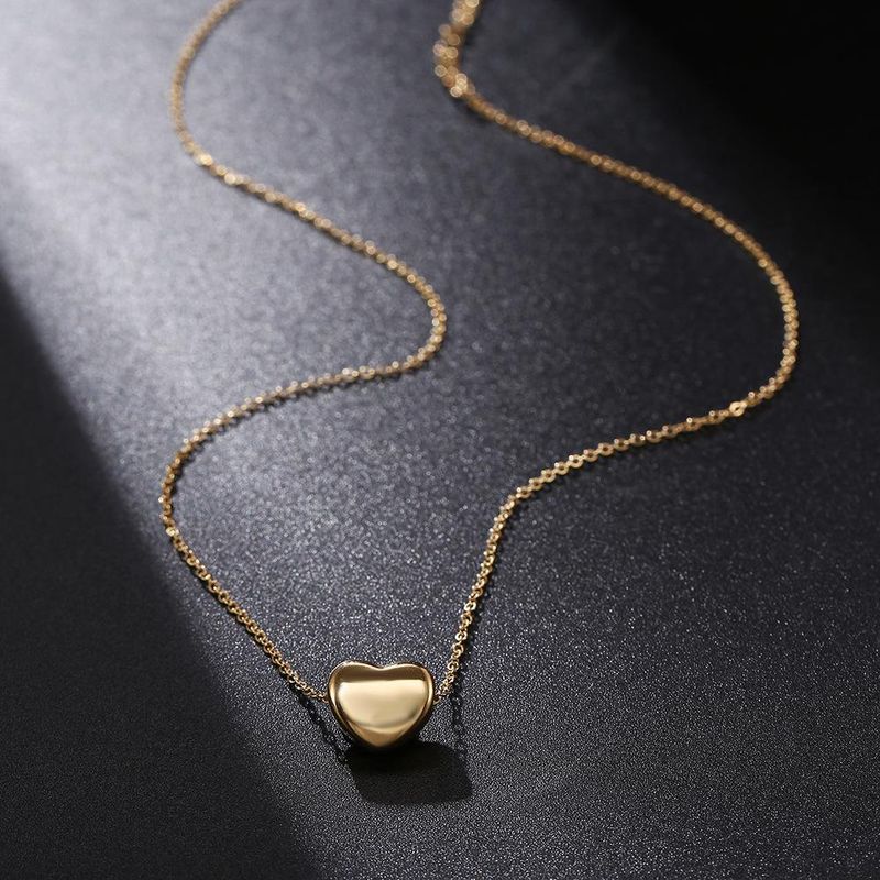 10310 Japonais Et Coréen Simple Collier De Femmes En Acier Inoxydable En Forme De Coeur Collier Populaire 24k Or Plaqué Usine Ventes Directes