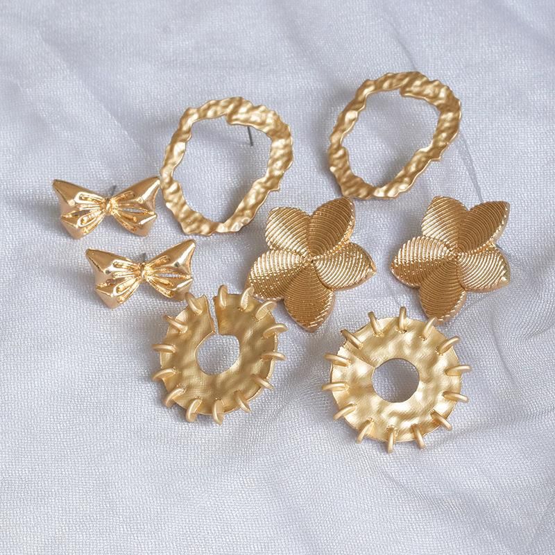 Korean New Alloy Butterfly Flower Geometry Various Earrings Plating Earrings Women