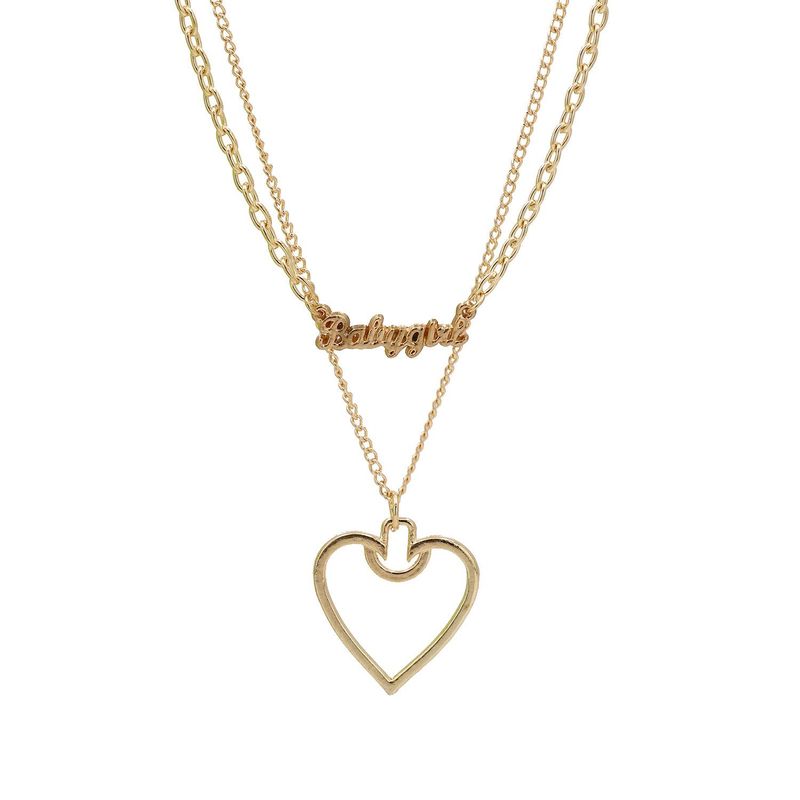 New Fashion English Alphabet Necklace Hollow Hollow Pendant Two-piece Clavicle Chain Wholesale