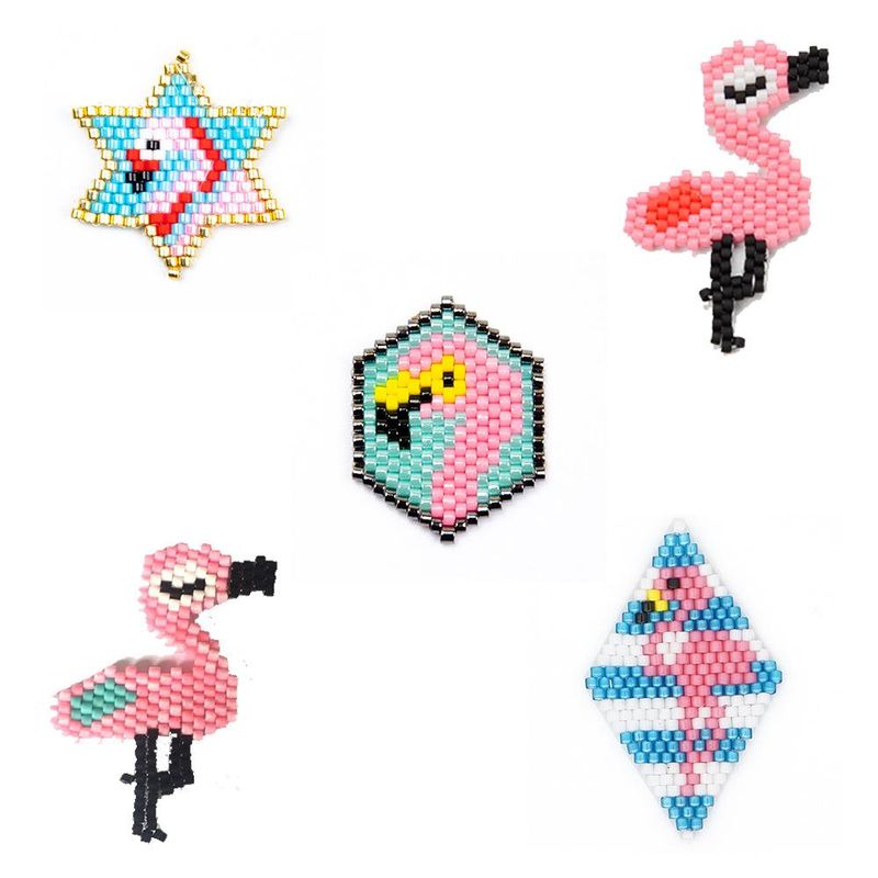 New Fashion Miyuki Mizhu Hand-woven Flamingo Pattern Accessories Wholesale
