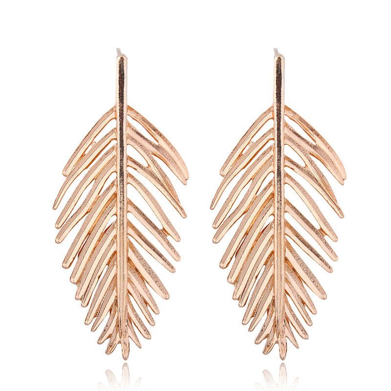 Branches Creuses En Métal Feuilles Feuilles Boucles D&#39;oreilles Exagérées Yiwu Nihaojewelry Gros Nhsc211309