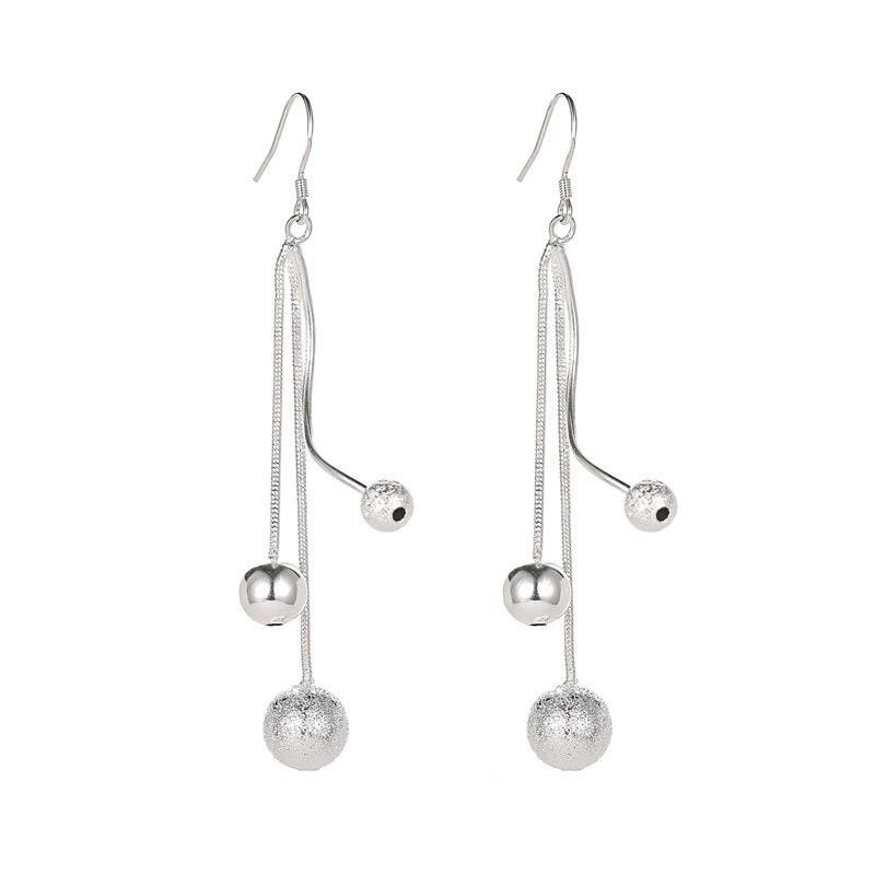 Kreative Quaste Perlen Ohrringe Temperament Lange Matte Perlen Ohrringe Einzigartiges Design Sinn Sand Licht Perlen Ohrringe Ohrringe