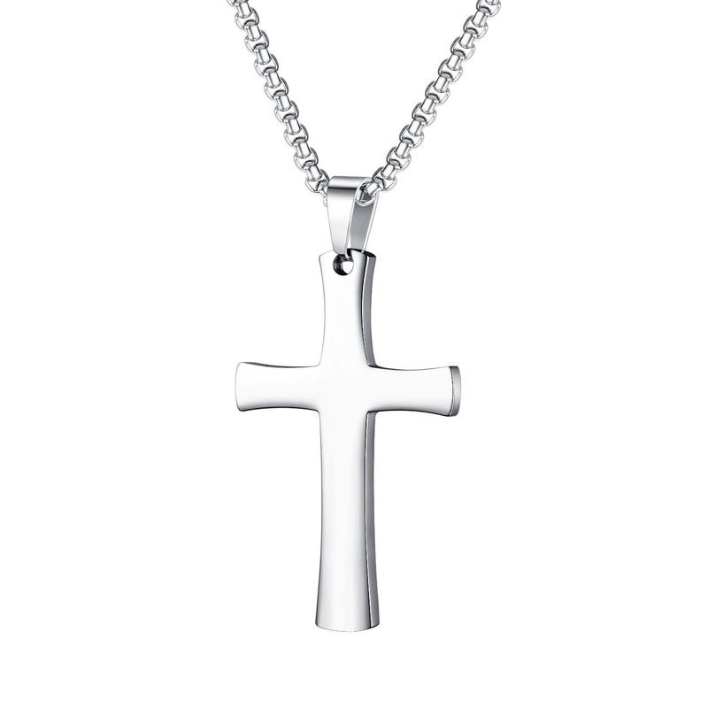 New Fashion Rock Punk Style Stainless Steel Cross Necklace Wholesale