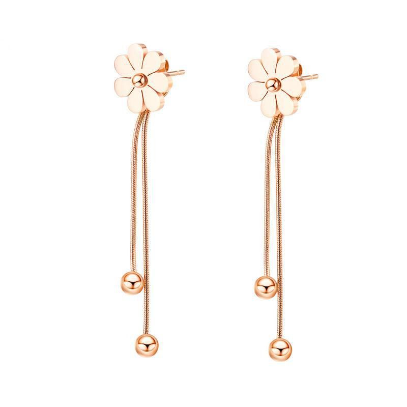 New Fashion Flower Tassel Wild Long Earrings Wholesale