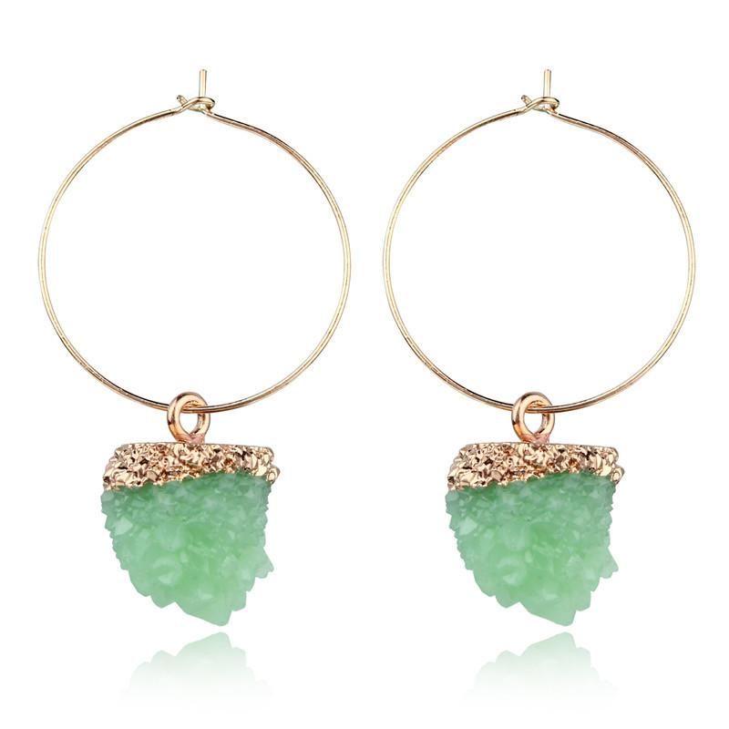New Fashion Imitation Natural Stone Earrings Spherical Earrings Wholesale