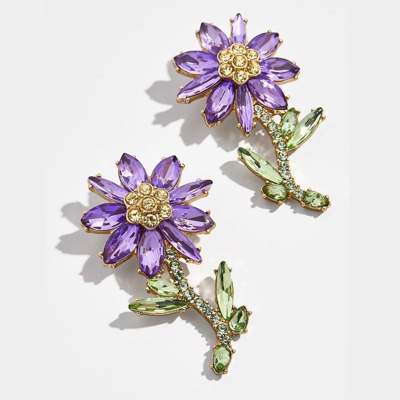 Korean New Fashion Wild Zircon Crystal Flower Earrings Wholesale