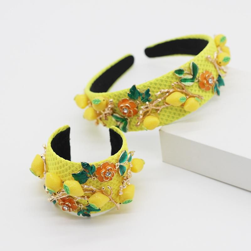 Européen Et Américain Style Baroque Bandeau De Mode Tempérament De Danse Défilé Citron Géométrique Femmes De Costume Bracelet Tout-match Cheveux Accessoires