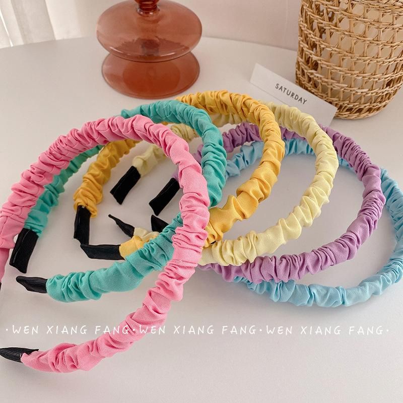 The New Fashion Pleated Hairband Wild Color Hairband Wholesale